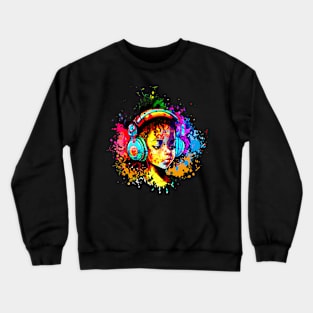 hip Hop girl watercolor Crewneck Sweatshirt